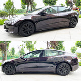 Maxbell 4Pcs 18" Hub Cap Wheel Cap Cover Automobile Durable for Tesla Model 3 Matt Black