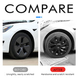 Maxbell 4Pcs 18" Hub Cap Wheel Cap Cover Automobile Durable for Tesla Model 3 Matt Black
