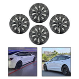 Maxbell 4Pcs 18" Hub Cap Wheel Cap Cover Automobile Durable for Tesla Model 3 Matt Black