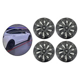 Maxbell 4Pcs 18" Hub Cap Wheel Cap Cover Automobile Durable for Tesla Model 3 Matt Black