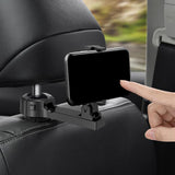 Maxbell 2 in 1 Car Headrest Hidden Hook W/Phone Holder Hidden for Grocery Cloth Argent