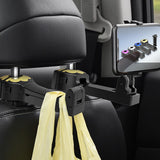 Maxbell 2 in 1 Car Headrest Hidden Hook W/Phone Holder Hidden for Grocery Cloth Aureate
