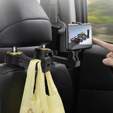 Maxbell 2 in 1 Car Headrest Hidden Hook W/Phone Holder Hidden for Grocery Cloth Aureate