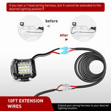 Maxbell 2 Pieces Extension Wiring Harness for Headlight Motorcycle Accessories