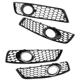 Maxbell 2 Pieces Fog Light Grill Cover for Audi A3 8P 2009-2013 Spare Parts Electroplate Black