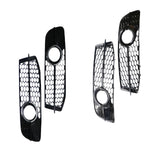 Maxbell 2Pcs Fog Light Cover Grilles for Audi A6 C6 S-Line Facelifted 08-11 Argent