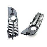 Maxbell 2Pcs Fog Light Cover Grilles for Audi A6 C6 S-Line Facelifted 08-11 Argent