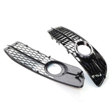 Maxbell 2Pcs Fog Light Cover Grilles for Audi A6 C6 S-Line Facelifted 08-11 Argent