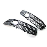Maxbell 2Pcs Fog Light Cover Grilles for Audi A6 C6 S-Line Facelifted 08-11 Argent