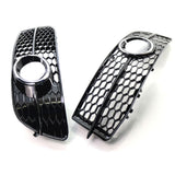 Maxbell 2Pcs Fog Light Cover Grilles for Audi A6 C6 S-Line Facelifted 08-11 Argent