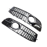 Maxbell 2Pcs Fog Light Cover Grilles for Audi A6 C6 S-Line Facelifted 08-11 Argent