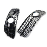 Maxbell 2Pcs Fog Light Cover Grilles for Audi A6 C6 S-Line Facelifted 08-11 Black