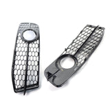Maxbell 2Pcs Fog Light Cover Grilles for Audi A6 C6 S-Line Facelifted 08-11 Black