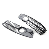Maxbell 2Pcs Fog Light Cover Grilles for Audi A6 C6 S-Line Facelifted 08-11 Black