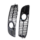 Maxbell 2Pcs Fog Light Cover Grilles for Audi A6 C6 S-Line Facelifted 08-11 Black