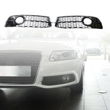Maxbell 2Pcs Fog Light Cover Grilles for Audi A6 C6 S-Line Facelifted 08-11 Black