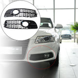 Maxbell 2Pcs Fog Light Cover Grilles for Audi A6 C6 S-Line Facelifted 08-11 Black