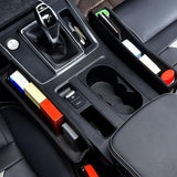 Maxbell Durable Car Seat gaps Filler Organizer Wear Resistant for Sundries PU Leather Black