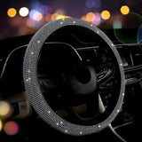 Maxbell Glittering Steering Wheel Cover Velvet for Suvs Replacement Accessories White