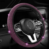 Maxbell Glittering Steering Wheel Cover Velvet for Suvs Replacement Accessories Pink