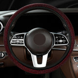 Maxbell Glittering Steering Wheel Cover Velvet for Suvs Replacement Accessories Red