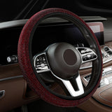 Maxbell Glittering Steering Wheel Cover Velvet for Suvs Replacement Accessories Red