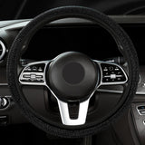 Maxbell Glittering Steering Wheel Cover Velvet for Suvs Replacement Accessories Black