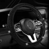 Maxbell Glittering Steering Wheel Cover Velvet for Suvs Replacement Accessories Black