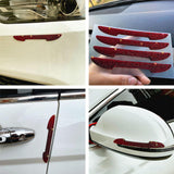 Maxbell 4Pcs Car Door Side Edge Guards Protector for Rearview Mirror Cover Red