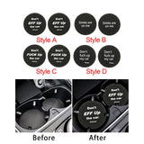Maxbell 2x Car Cup Holder Coasters Black 2.76inch for Trucks Vehicles SUV Style A