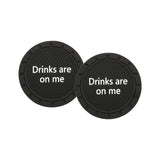 Maxbell 2x Car Cup Holder Coasters Black 2.76inch for Trucks Vehicles SUV Style B