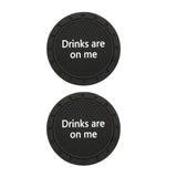 Maxbell 2x Car Cup Holder Coasters Black 2.76inch for Trucks Vehicles SUV Style B