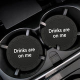 Maxbell 2x Car Cup Holder Coasters Black 2.76inch for Trucks Vehicles SUV Style B