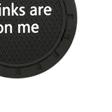 Maxbell 2x Car Cup Holder Coasters Black 2.76inch for Trucks Vehicles SUV Style B