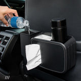 Maxbell Car Front Seat Organizer Bottle Holder Trash Can Bin Detachable Storage Box Gray