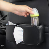 Maxbell Car Front Seat Organizer Bottle Holder Trash Can Bin Detachable Storage Box Gray