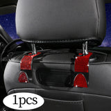 Maxbell Auto Car Backseat Hook Seat Hanger Shiny Eye Catching Save Space Durable Red