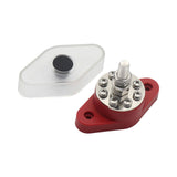 Maxbell Terminal Studs with Dustproof Cover Bus Bar for RV Marine Accessory 180A Red