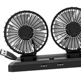 Maxbell Car Cooling Fan 2 Speeds 360 Rotation 1.8M Cord Dual Head 5V