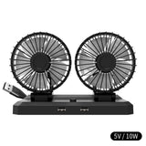 Maxbell Car Cooling Fan 2 Speeds 360 Rotation 1.8M Cord Dual Head 5V
