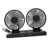 Maxbell Car Cooling Fan 2 Speeds 360 Rotation 1.8M Cord Dual Head 5V