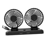 Maxbell Car Cooling Fan 2 Speeds 360 Rotation 1.8M Cord Dual Head 5V