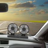 Maxbell Car Cooling Fan 2 Speeds 360 Rotation 1.8M Cord Dual Head 5V