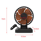 Maxbell Car Cooling Fan 2 Speeds 360 Rotation 1.8M Cord Single Head 24V