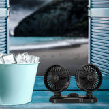 Maxbell Mini Car Cooling Fans USB Portable Personal for Sedan Office Desktop Dual Head 12V