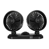 Maxbell Mini Car Cooling Fans USB Portable Personal for Sedan Office Desktop Dual Head 24V