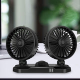Maxbell Mini Car Cooling Fans USB Portable Personal for Sedan Office Desktop Dual Head 24V