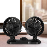 Maxbell Mini Car Cooling Fans USB Portable Personal for Sedan Office Desktop Dual Head 24V
