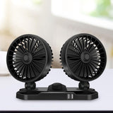 Maxbell Mini Car Cooling Fans USB Portable Personal for Sedan Office Desktop Dual Head 24V