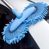 Maxbell Telescoping Car Wash Brush Mop Scratch Free Extendable with Long Handle Light Blue